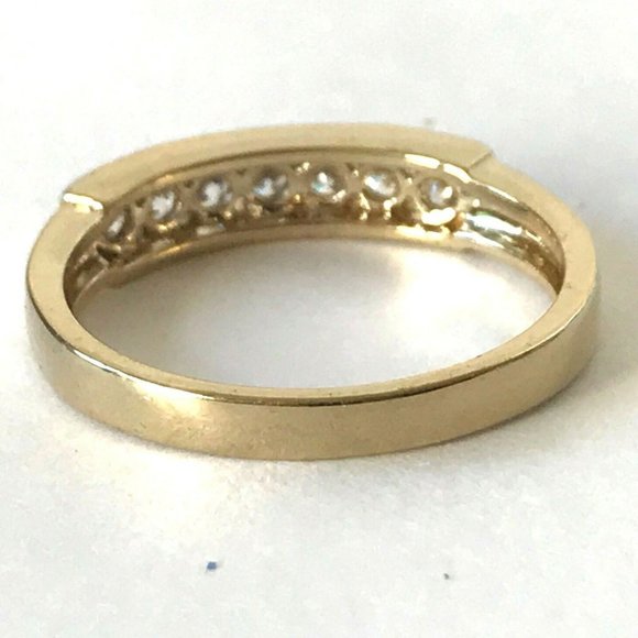 Gold Cubic Zirconia Eternity Anniversary Ring Size 12 VintageStyle Plated Unisex - Picture 4 of 9
